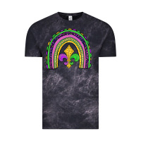 Cloud Black mardi gras fleur de lis rainbow Vintage Tee - JahusDesignShop
