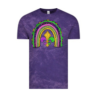 Cloud Purple mardi gras fleur de lis rainbow Vintage Tee - JahusDesignShop
