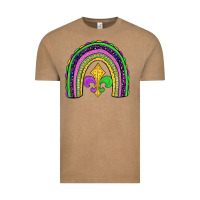 Vintage Coffee mardi gras fleur de lis rainbow Vintage Tee - JahusDesignShop