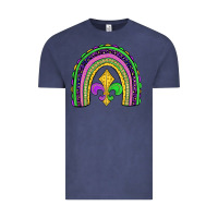 Vintage Denim mardi gras fleur de lis rainbow Vintage Tee - JahusDesignShop