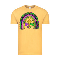 Vintage Mustard mardi gras fleur de lis rainbow Vintage Tee - JahusDesignShop