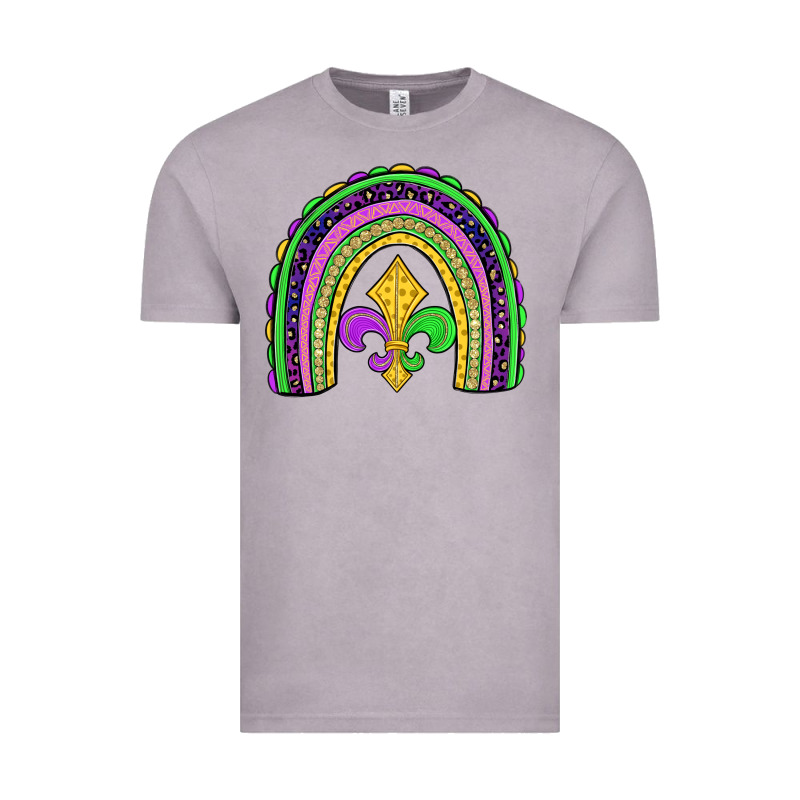 Mardi Gras Fleur De Lis Rainbow Vintage Tee by JahusDesignShop | Teevron
