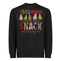 Black torn between looking like a snack and eating one christmas cake Heavyweight Sweatshirt - Jasminsmagicworld