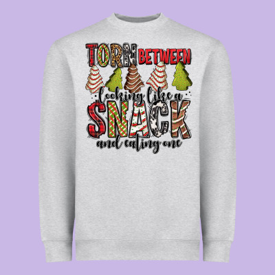 Torn Between Looking Like A Snack And Eating One Christmas Cake Heavyweight Sweatshirt Designed By Jasminsmagicworld
