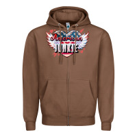 Chestnut American junkie 4th of july Zipper Hoodie - HowdyJamesFarm