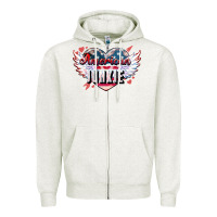 Oatmeal Heather American junkie 4th of july Zipper Hoodie - HowdyJamesFarm