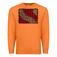 Carrot leopard buffalo plaid background Premium Sweatshirt - CowCowDesign