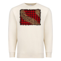 Sandshell leopard buffalo plaid background Premium Sweatshirt - CowCowDesign