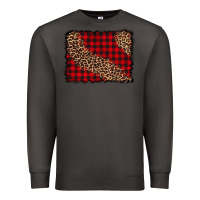 Smoke leopard buffalo plaid background Premium Sweatshirt - CowCowDesign