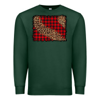 Sports Green leopard buffalo plaid background Premium Sweatshirt - CowCowDesign