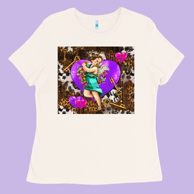 Cupid And Heart Ladies Tee Designed By Adodesignshop