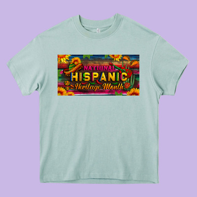 National Hispanic Heritage Month License Plate Heavy Core Tee Designed By Bundleandbundleshop