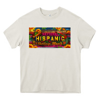 Cream national hispanic heritage month license plate Heavy Core Tee - BundleAndBundleShop
