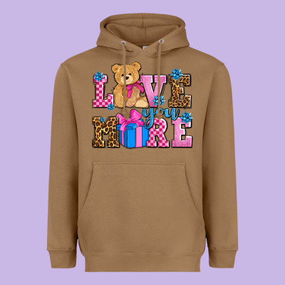 Love You More Olivia Heavyweight Hoodie Designed By Oliviacreatesart