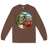 Chestnut christmas merino wool sheep Long Sleeve Tee - LillyAllenDesigns