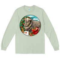 Matcha christmas merino wool sheep Long Sleeve Tee - LillyAllenDesigns
