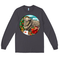 Smoke christmas merino wool sheep Long Sleeve Tee - LillyAllenDesigns