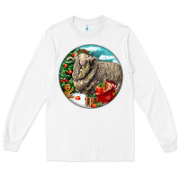 White christmas merino wool sheep Long Sleeve Tee - LillyAllenDesigns