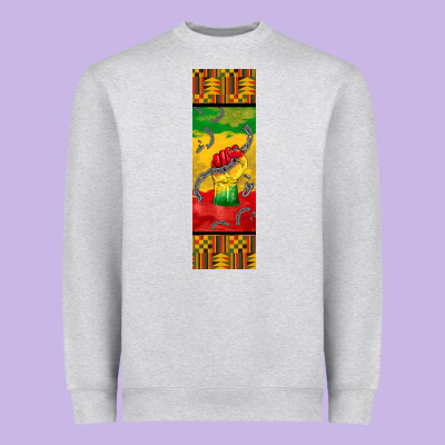 Juneteenth Pen Wrap Heavyweight Sweatshirt Designed By Barkaloodesign