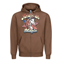 Chestnut American unicorn magic Zipper Hoodie - HowdyJamesFarm