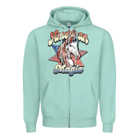 Seafoam American unicorn magic Zipper Hoodie - HowdyJamesFarm