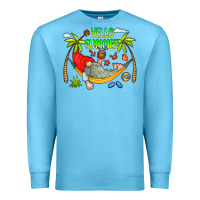 Ocean Blue Hello Summer Premium Sweatshirt - CowCowDesign