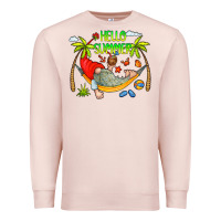 Pale Pink Hello Summer Premium Sweatshirt - CowCowDesign