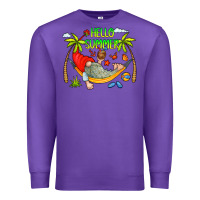 Purple Hello Summer Premium Sweatshirt - CowCowDesign