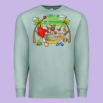 Hello Summer Premium Sweatshirt Designed By Cowcowdesign