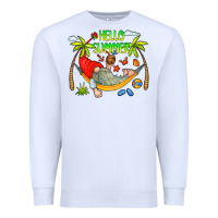 White Hello Summer Premium Sweatshirt - CowCowDesign