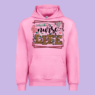 Nurse Life Leopard Frame Urban Hoodie Designed By Lillyallendesigns