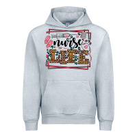 Heather Grey Nurse life leopard frame Urban Hoodie - LillyAllenDesigns