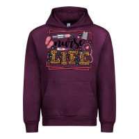 Mauve Wine Nurse life leopard frame Urban Hoodie - LillyAllenDesigns