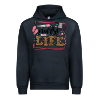 Navy Nurse life leopard frame Urban Hoodie - LillyAllenDesigns