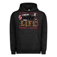 Pigment Black Nurse life leopard frame Urban Hoodie - LillyAllenDesigns