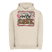 Pigment French Oak Nurse life leopard frame Urban Hoodie - LillyAllenDesigns