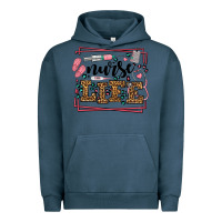 Pigment Midnight Navy Nurse life leopard frame Urban Hoodie - LillyAllenDesigns