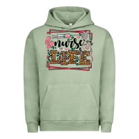 Pigment Oil Green Nurse life leopard frame Urban Hoodie - LillyAllenDesigns