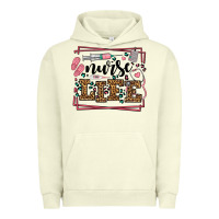 Pigment Pistachio Nurse life leopard frame Urban Hoodie - LillyAllenDesigns