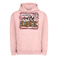 Pigment Salmon Nurse life leopard frame Urban Hoodie - LillyAllenDesigns