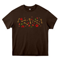 Chocolate Brown rosses and keys Heavy Core Tee - AdoDesignShop