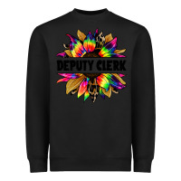 Black deputy clerk tie dye sunflower Heavyweight Sweatshirt - Jasminsmagicworld