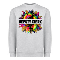 Heather Grey deputy clerk tie dye sunflower Heavyweight Sweatshirt - Jasminsmagicworld