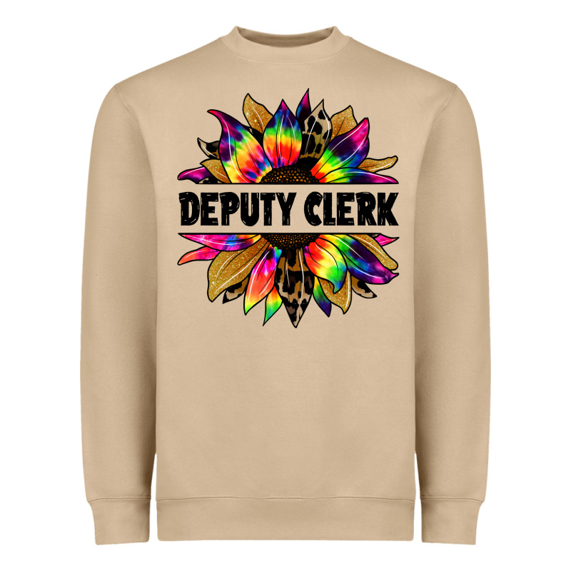 Deputy Clerk Tie Dye Sunflower Heavyweight Sweatshirt by Jasminsmagicworld | Teevron