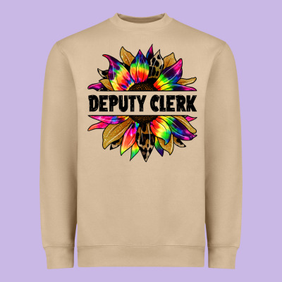 Deputy Clerk Tie Dye Sunflower Heavyweight Sweatshirt Designed By Jasminsmagicworld