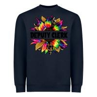 Navy deputy clerk tie dye sunflower Heavyweight Sweatshirt - Jasminsmagicworld