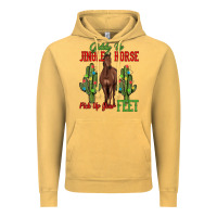 Vintage Mustard giddy up jingle horse pick up your feet Vintage Hoodie - MaliasSmallBusiness
