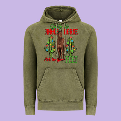 Giddy Up Jingle Horse Pick Up Your Feet Vintage Hoodie Designed By Maliassmallbusiness
