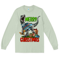 Matcha merry christmas velociraptor Long Sleeve Tee - LillyAllenDesigns
