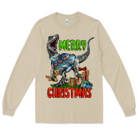 Mushroom merry christmas velociraptor Long Sleeve Tee - LillyAllenDesigns